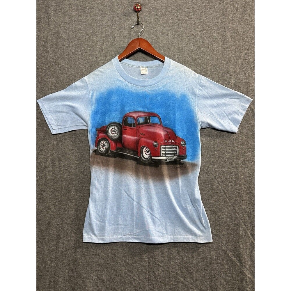 Vintage Single Stich Sportswear T-Shirt Made In USA Mens Size Medium GMC Truck